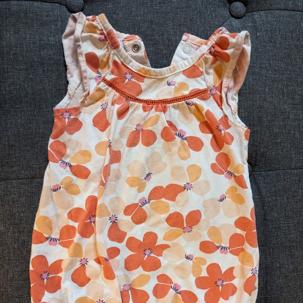 6 months * Baby * Flower One Piece * Coral * Carter's Romper